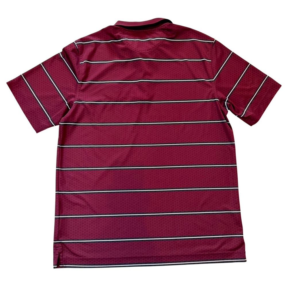 Cutter & Buck Mens Texas A&M Aggies Polo Shirt XL Maroon Striped CB DryTec Golf - Picture 3 of 5